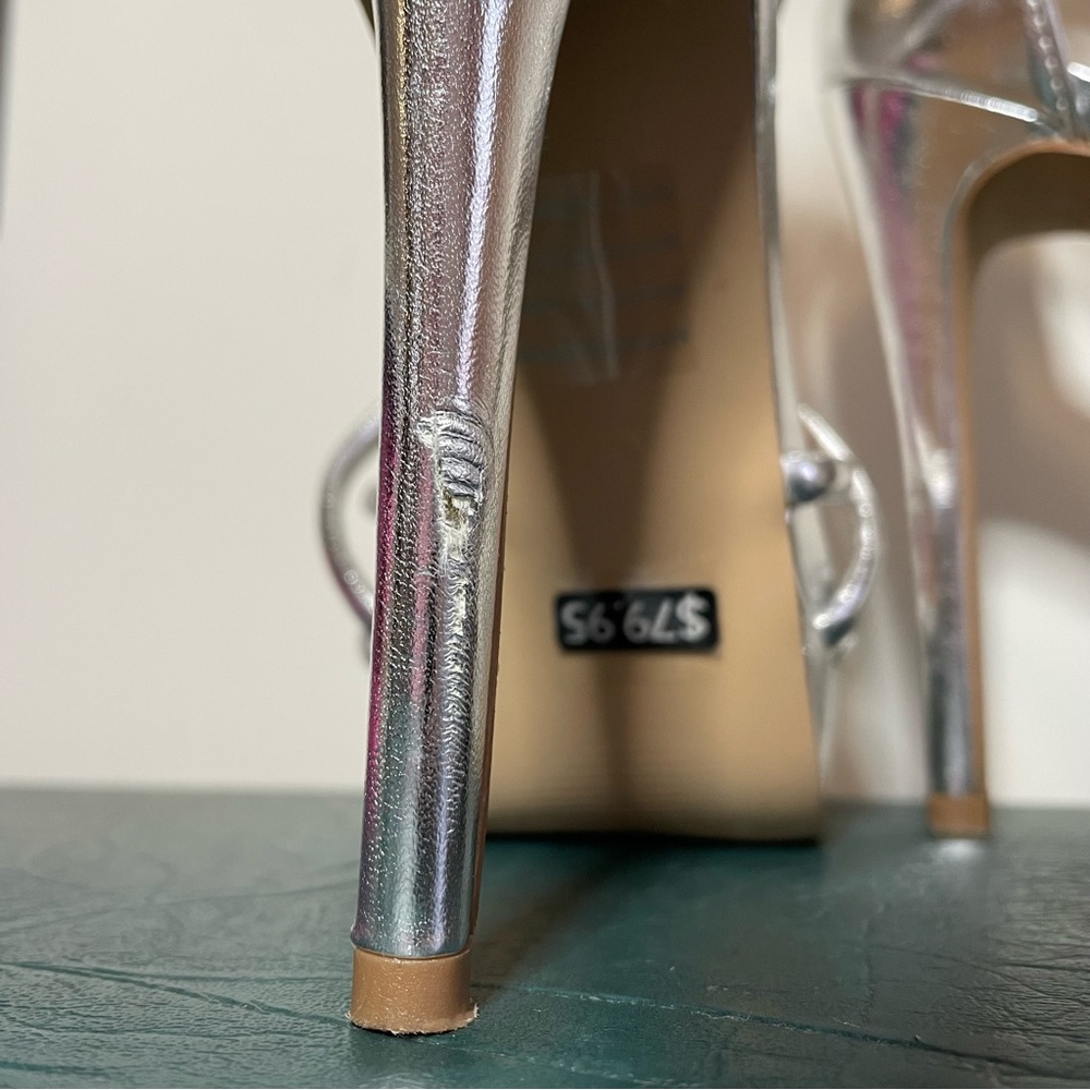 NOVO Sz6 Perri silver platform stiletto heels LIKE NEW - Picture 9 of 9